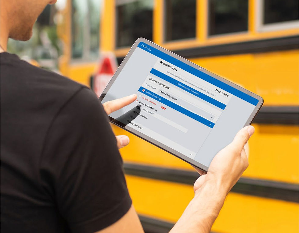 Dashboard showing route, stop adherence and driver events