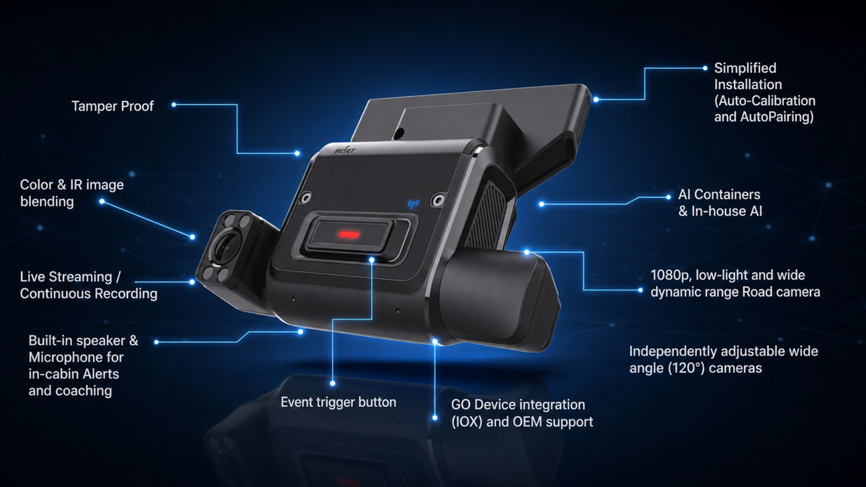 Geotab GO Focus AI dash camera family for fleets