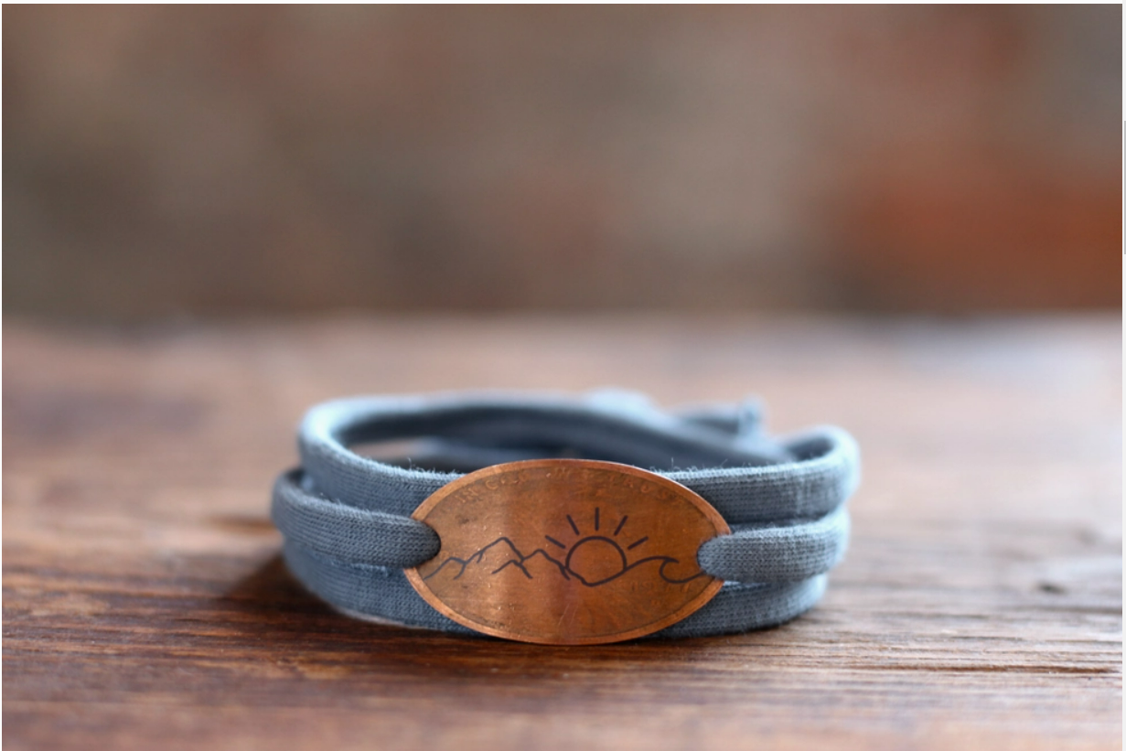 Nature Trio Sun Mountain Wave Cloth Wrap Bracelet