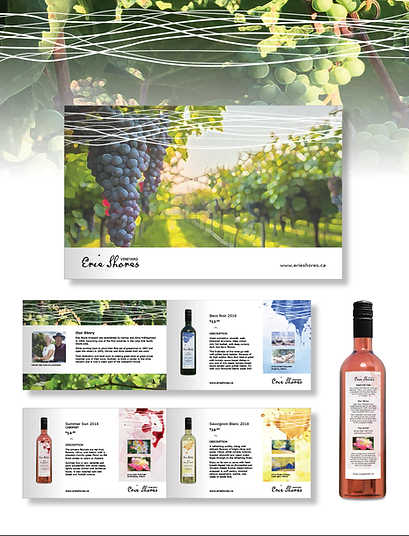 Erie Shores Product Brochure and Bottle Back Layout