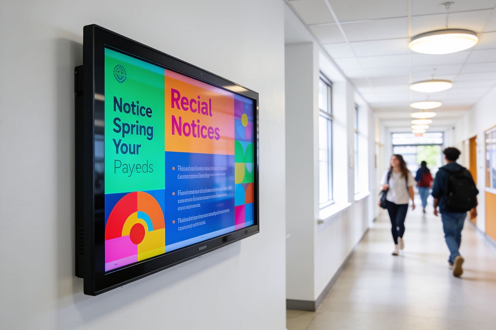 College corridor digital noticeboard