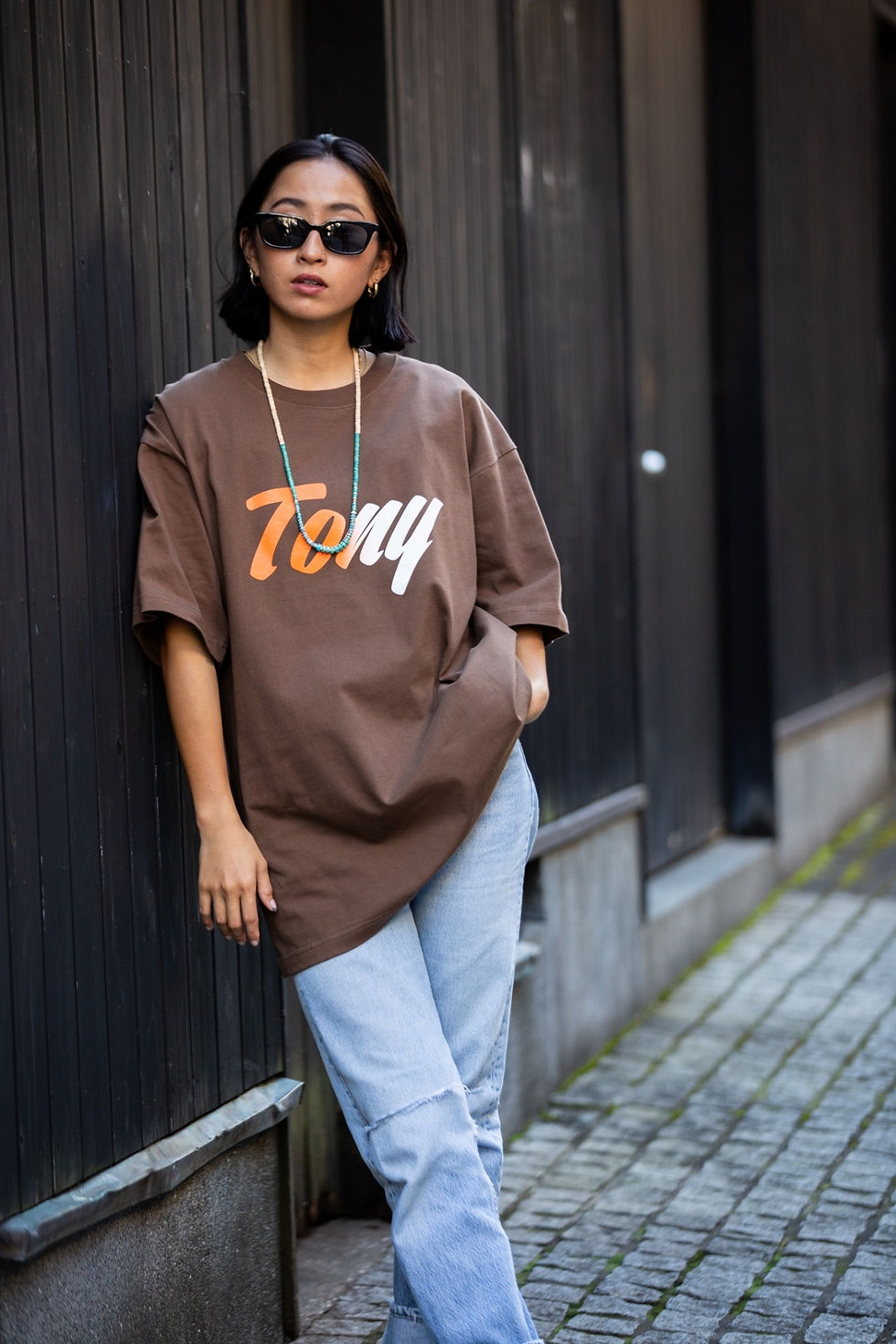 TONY LOGO TEE 24SP-017 BROWN