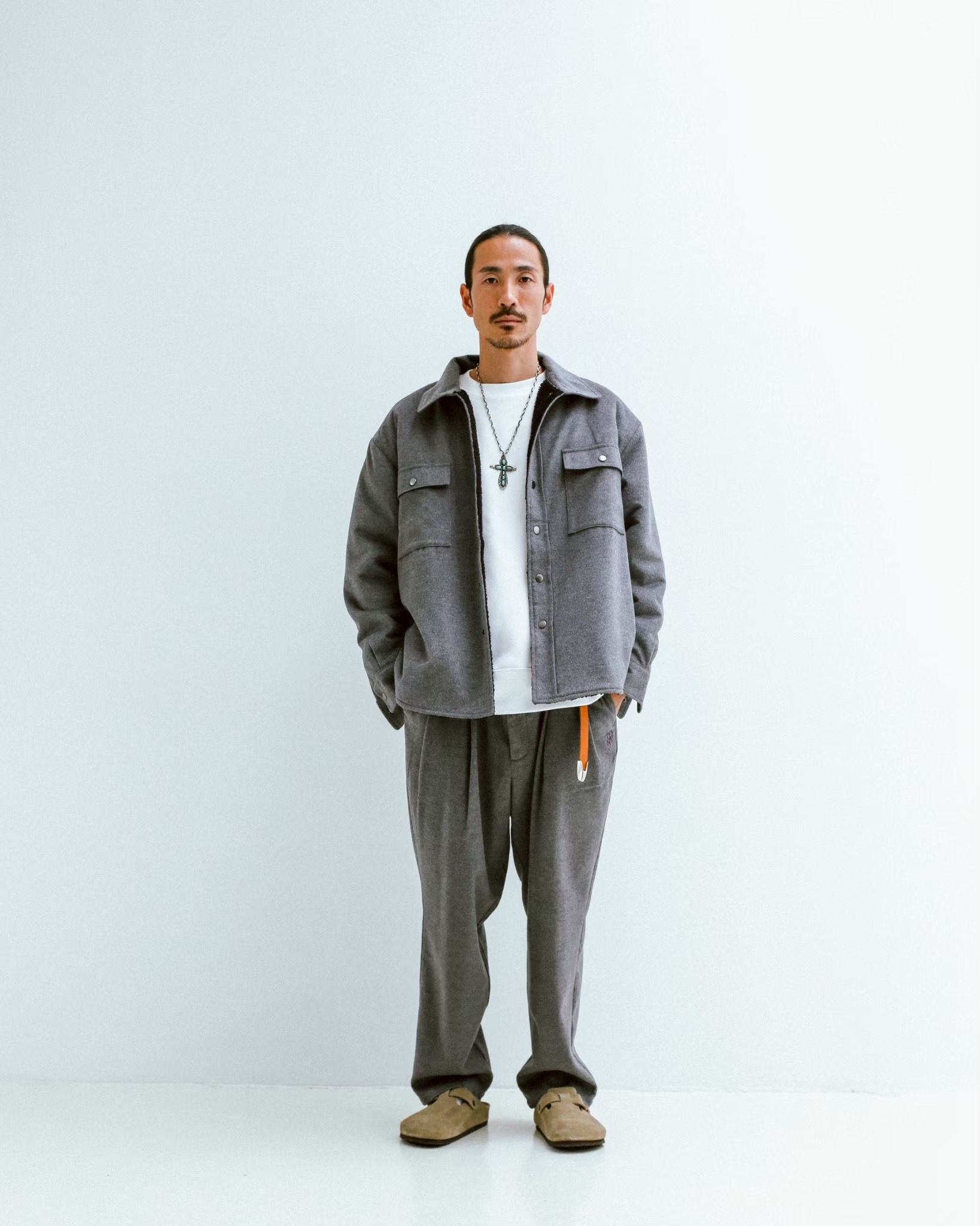 Tony Flannel Boa Jkt / 25FW-005 GRAY