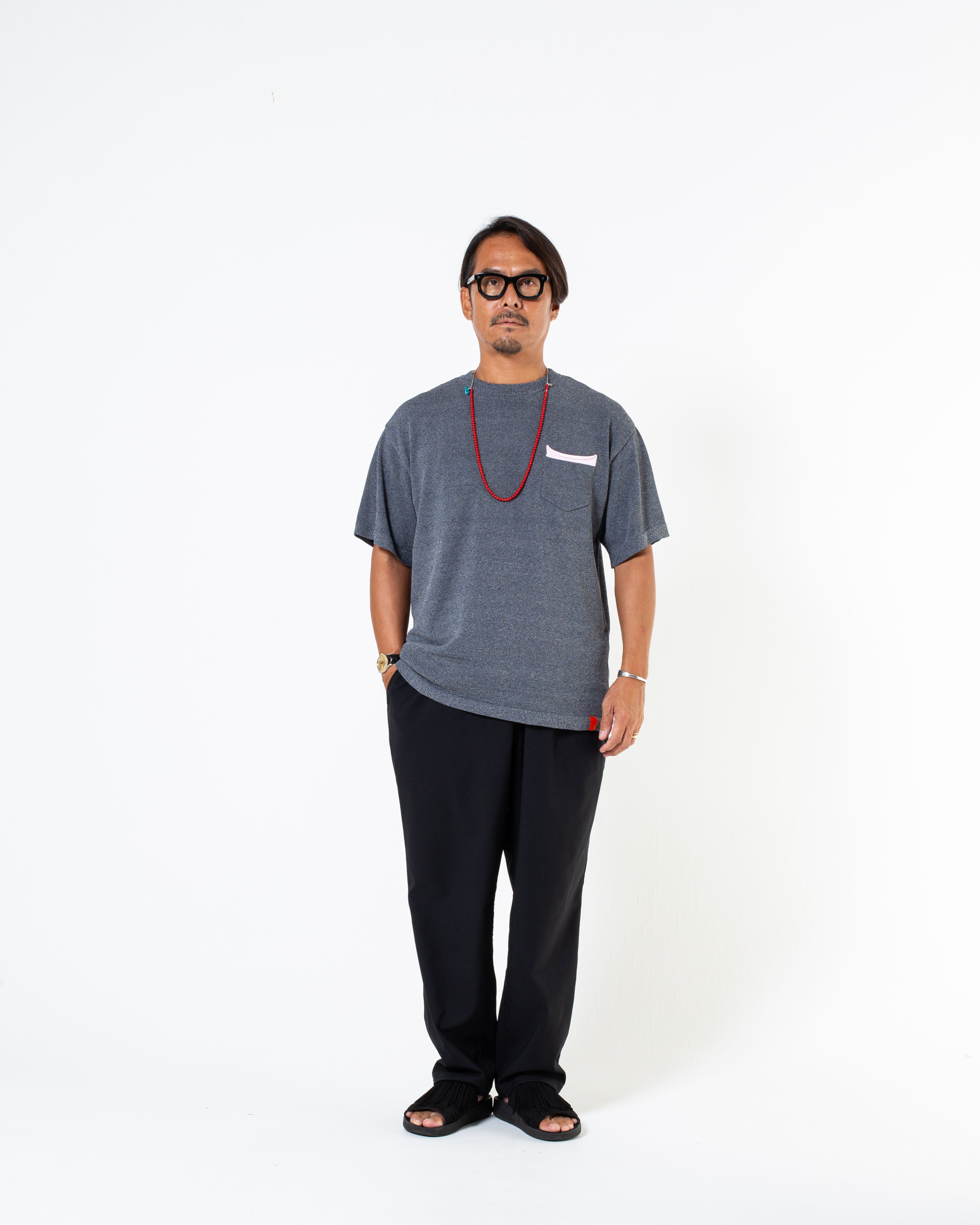 Tony Pocket Knit Tee / 26SS-021 GRAY