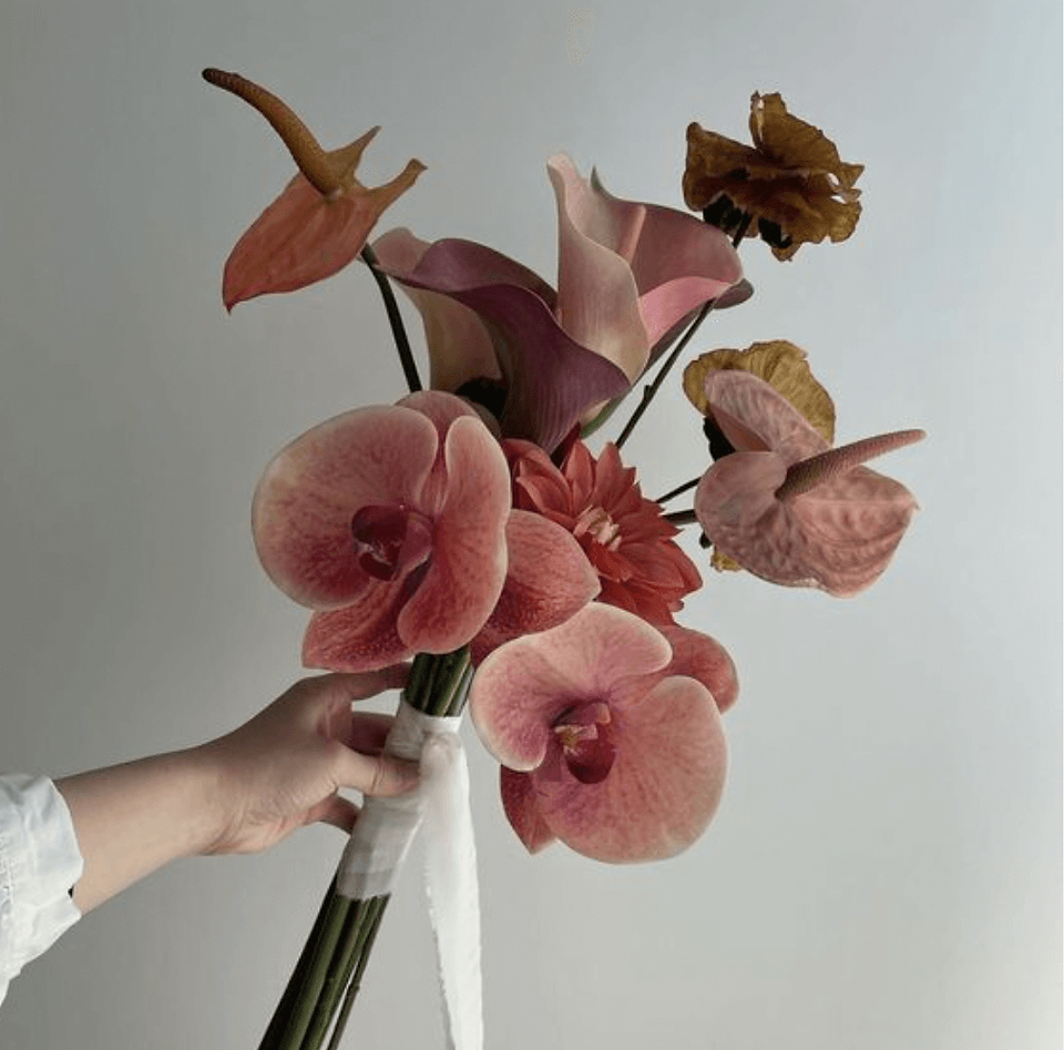 Bridal bouquet with orchids 