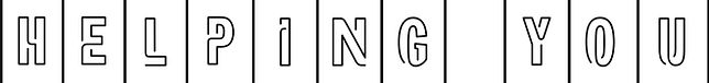 Black and white image of a sign displaying the word "Helping You" in bold letters against a plain background.