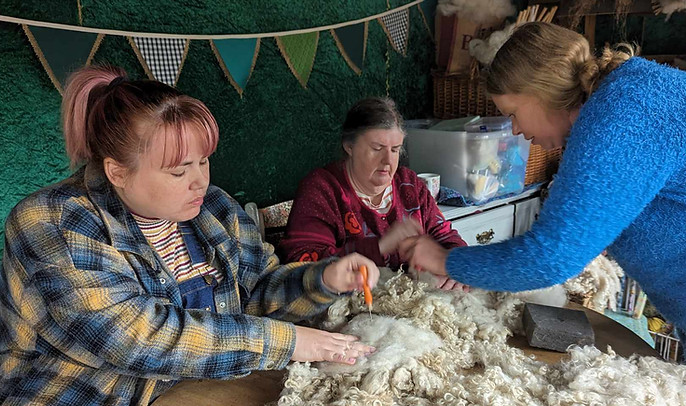 Needle Felting Lincoln Long Wool Rug