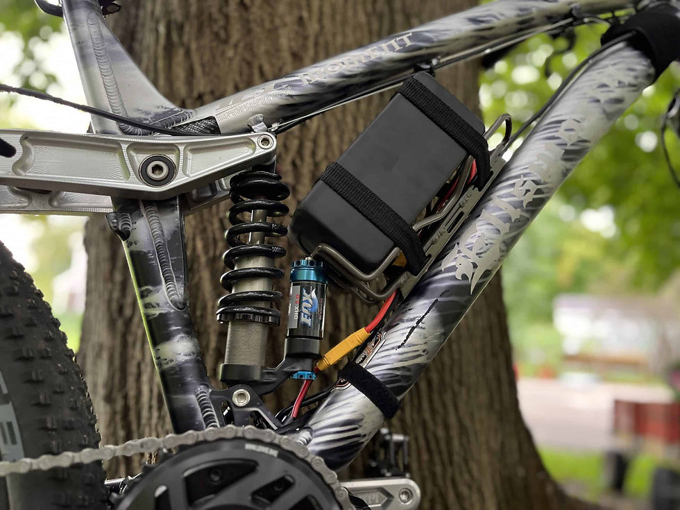 Close-up view of a high-performance ebike battery