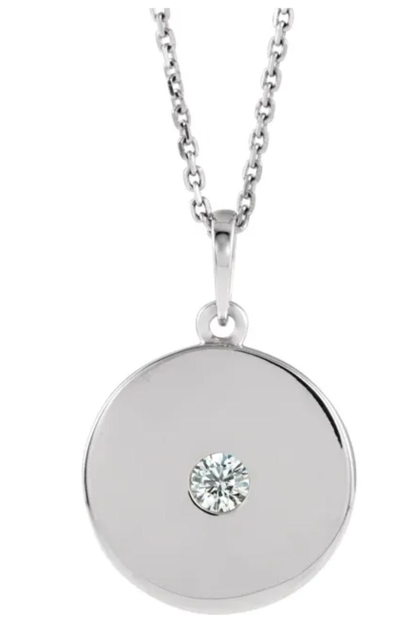 Thumbnail: 14K Yellow 1/10 CTW Diamond Disc Necklace