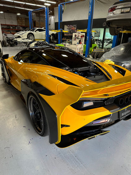 Yellow McLaren 720S Carbon Edition for exotic car detailing near me