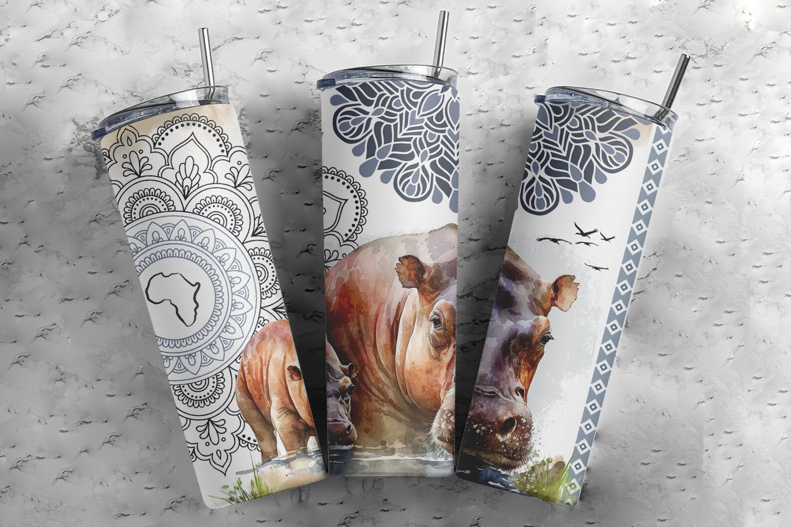 Hippo Mandala 20oz Tumbler