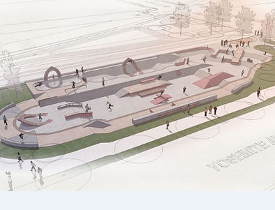 Oakdale western skatepark ariel render