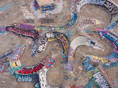 Arial image of old skatepark called Youth Community Park in Santa Rosa, California