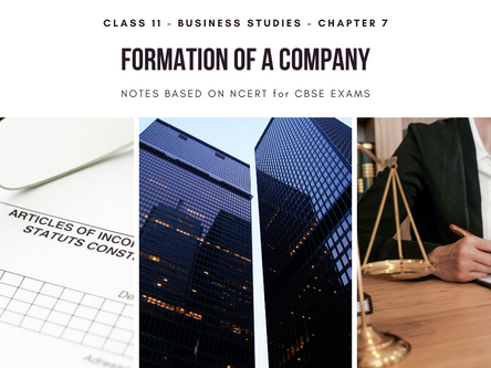 Formation of a company | Business Studies | Class 11