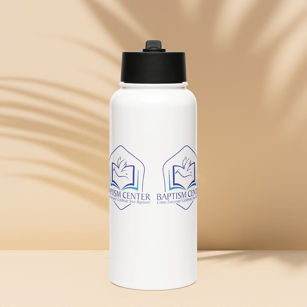 Thumbnail: Baptism Center Stainless Steel Water Bottle with Straw Lid