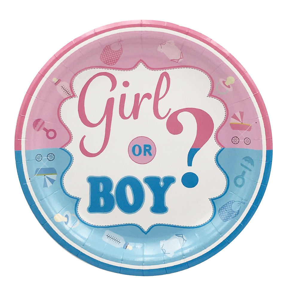 Thumbnail: Baptism Center  Disposable Tableware Set — Pink & Blue  Suppies