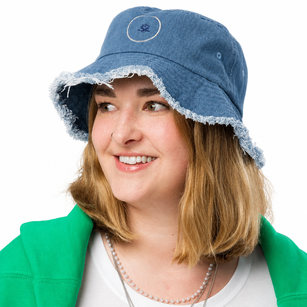 Baptism Center Distressed Denim Bucket Hat – Faith & Baptism Celebration Style