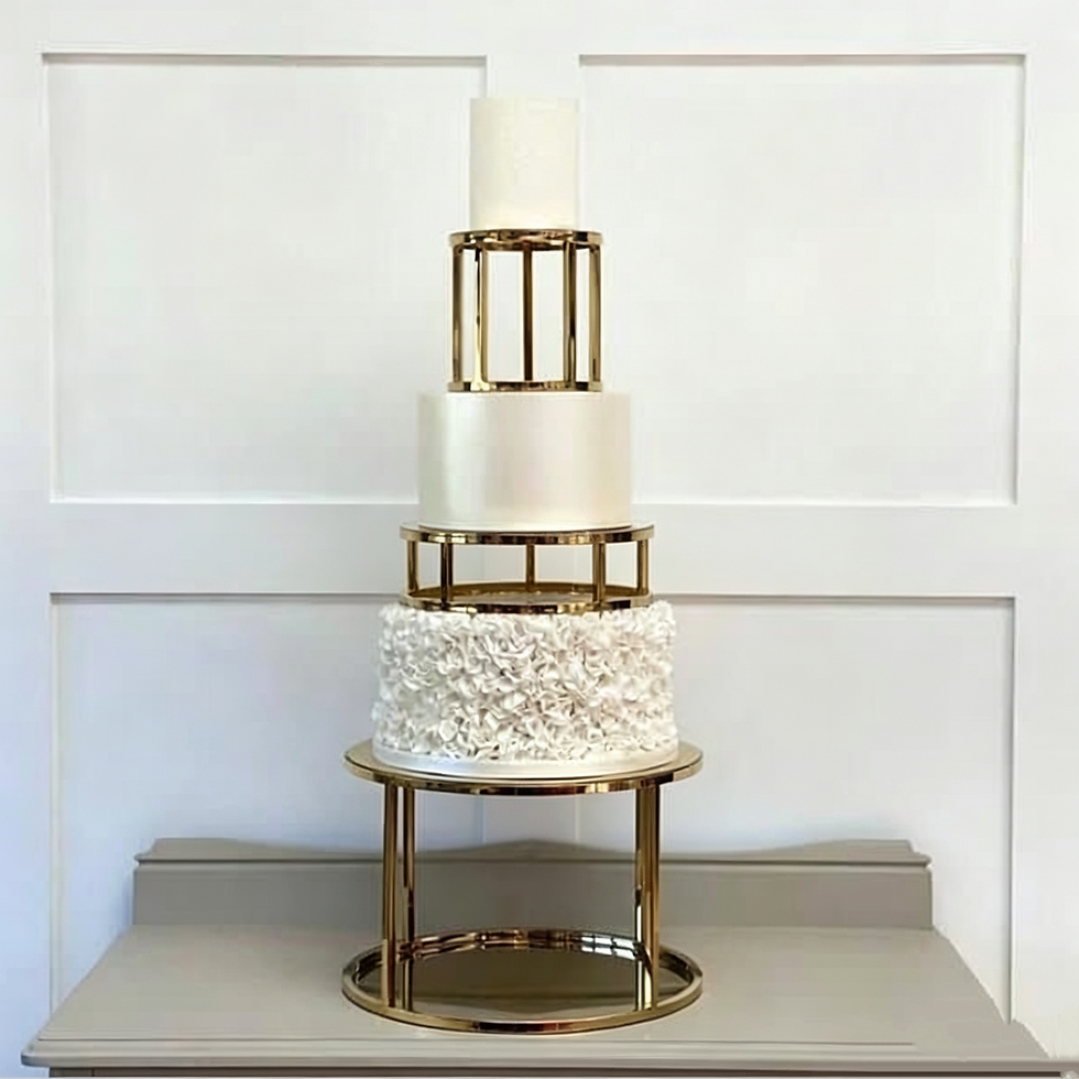 Thumbnail: Baptism Center Iron Cake Stand Set — Round & Square Dessert Display Props