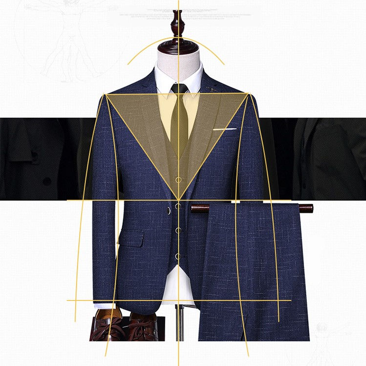 Thumbnail: Baptism Center Men’s 3‑Piece Formal Suit – Jacket, Pants & Vest Wedding Tuxedo