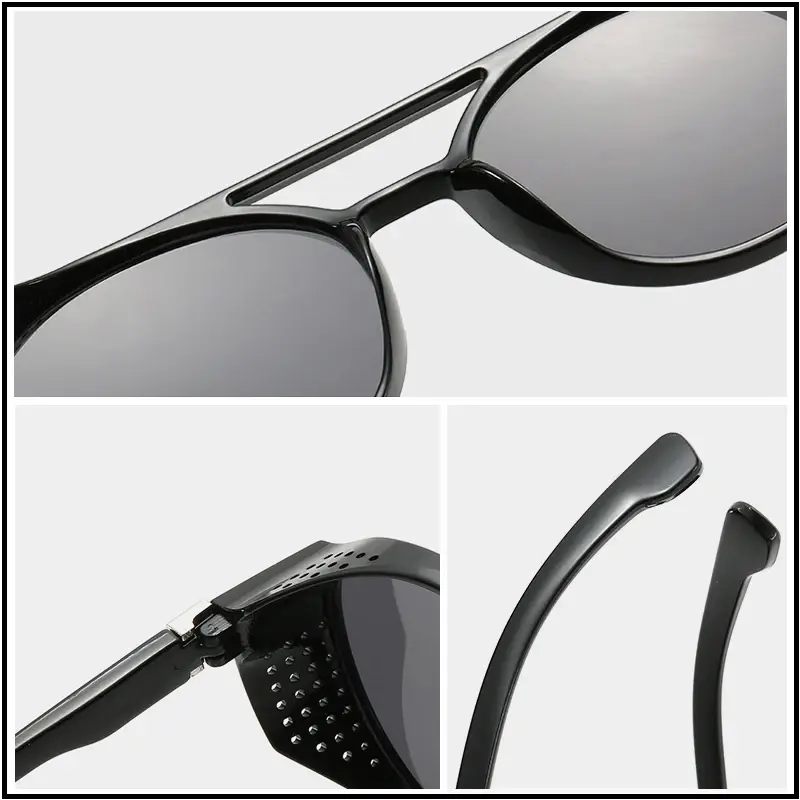 Thumbnail: Baptism Center Classic Steampunk Round Sunglasses – Vintage UV400 Men’s Shades