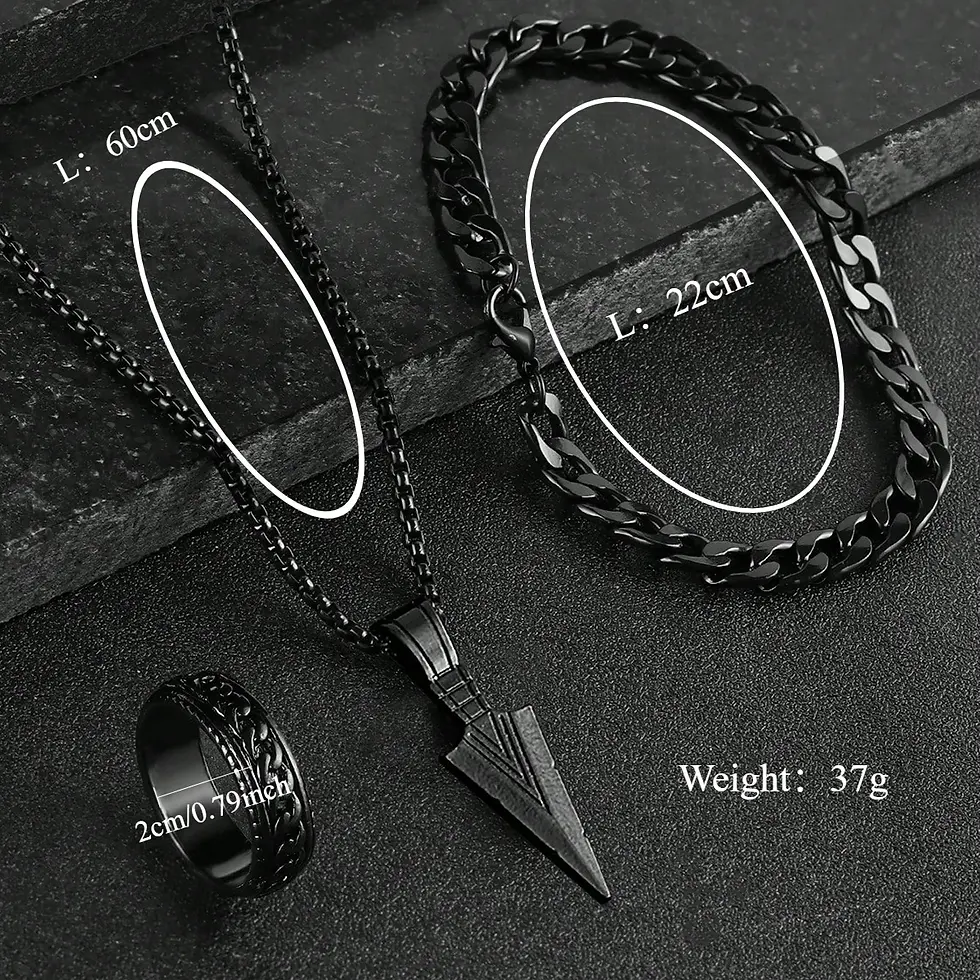 Thumbnail: Baptism Center Men’s Cross Jewelry 3‑Piece Set for Baptism Celebration Gifts