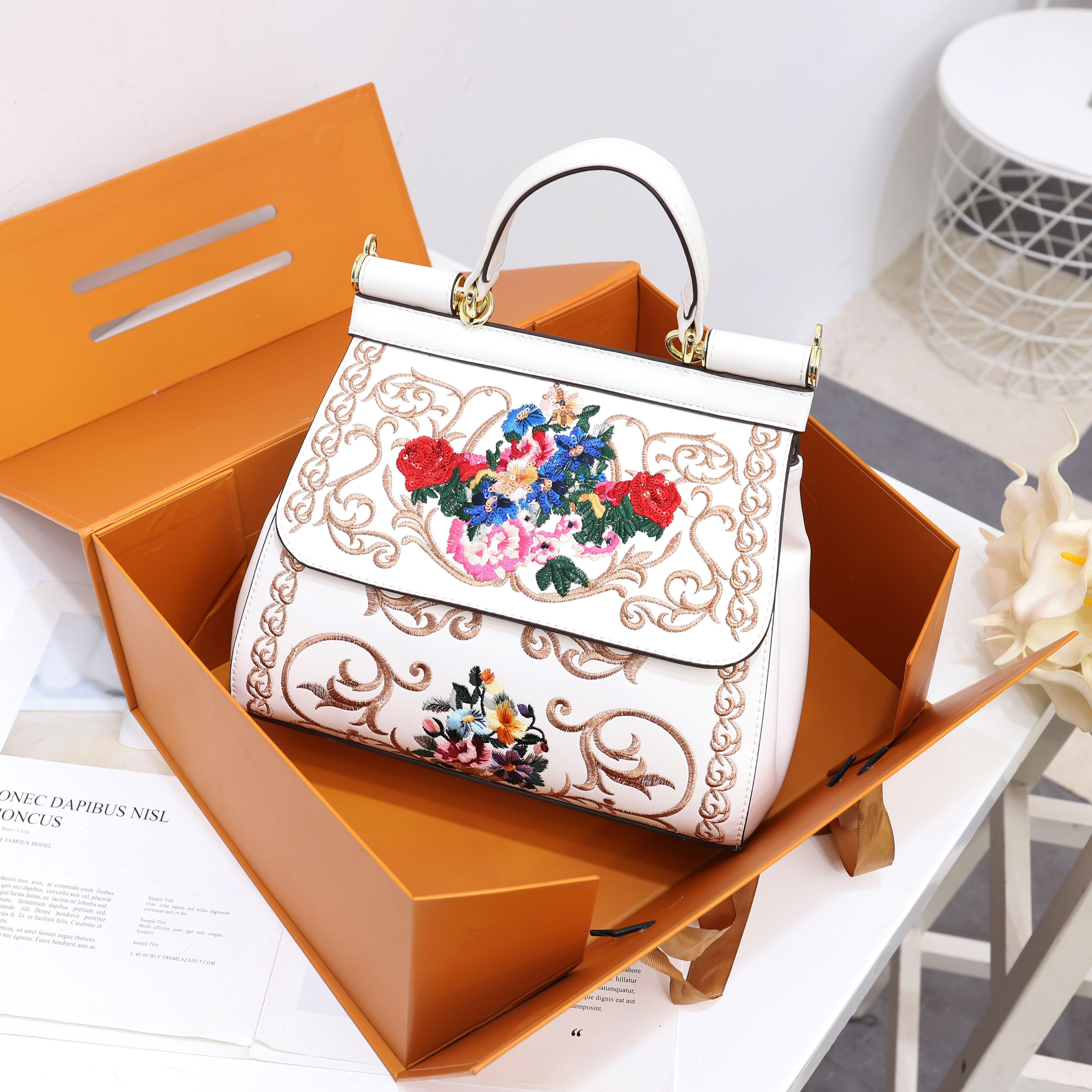 Baptism Center Elegant Embroidered Sequin Handbag – Women’s Celebration Purse