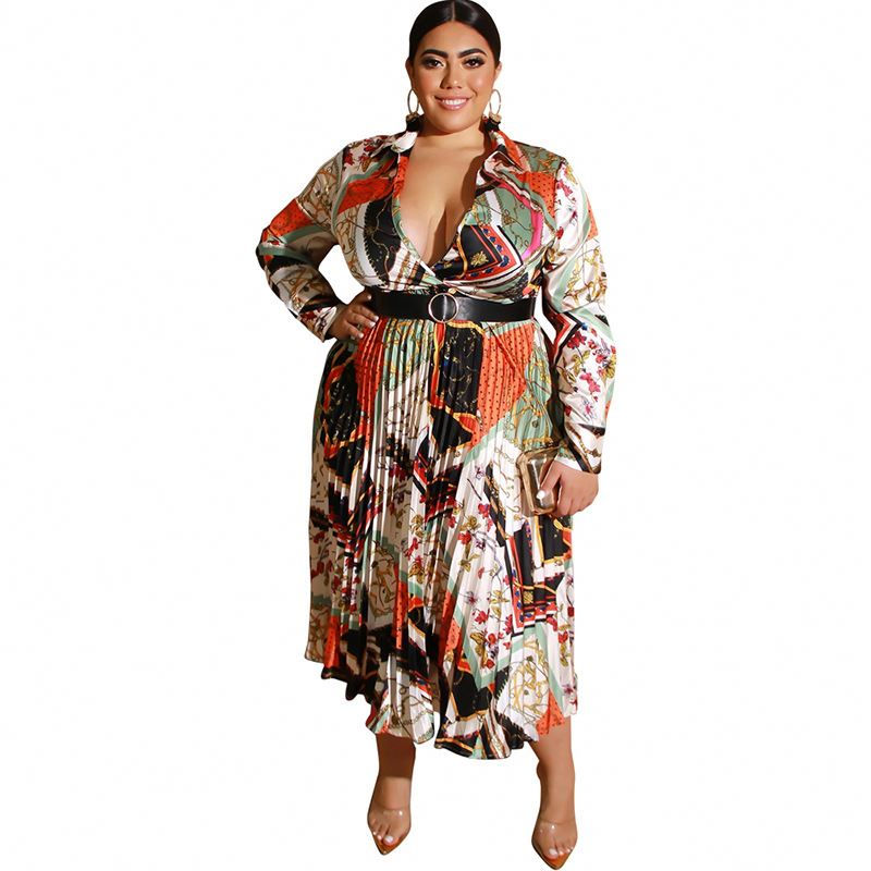 Thumbnail: Baptism Center Plus‑Size Bohemian Church Dress – Elegant Belted Formal Evening