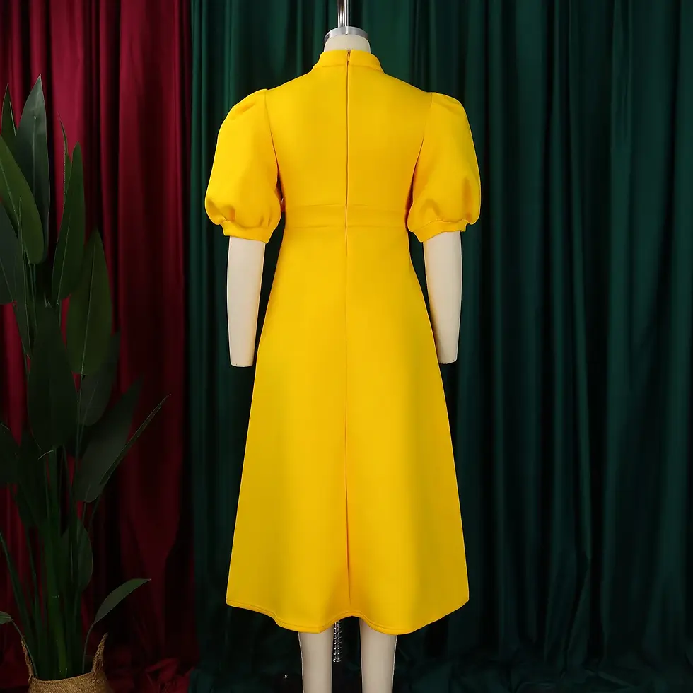 Thumbnail: Baptism Center Elegant 2024 Bow‑Collar Pleated A‑Line Maxi Dress for Women