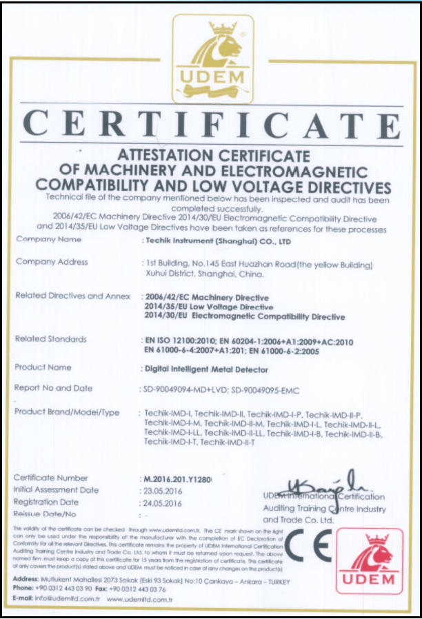 CE Certificate - Patriarch Consulting