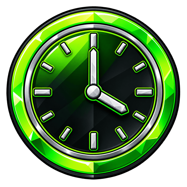 Polished neon green clock icon.png