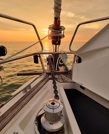 Sunset with Pirate&Captain Sailing