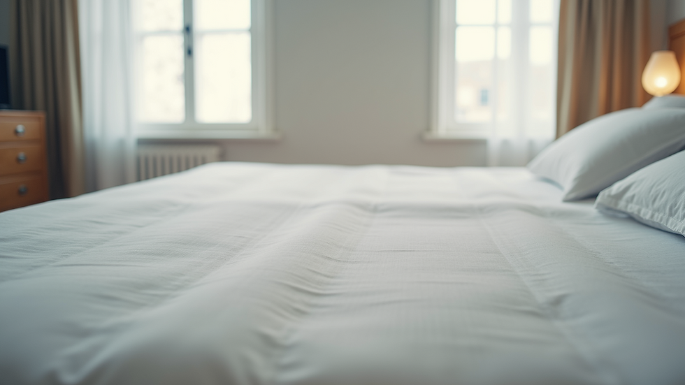 Close-up view of a neatly placed underpad on a bed