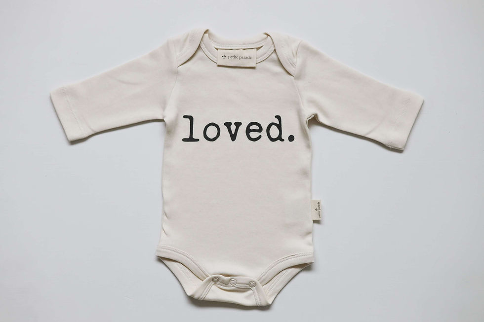 Organic knit 'Loved' bodysuit