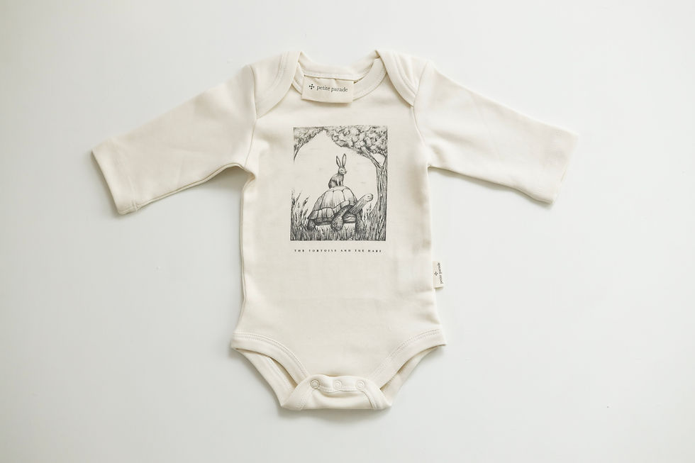 'Tortoise and The Hare' Organic Knit Bodysuit - L/S