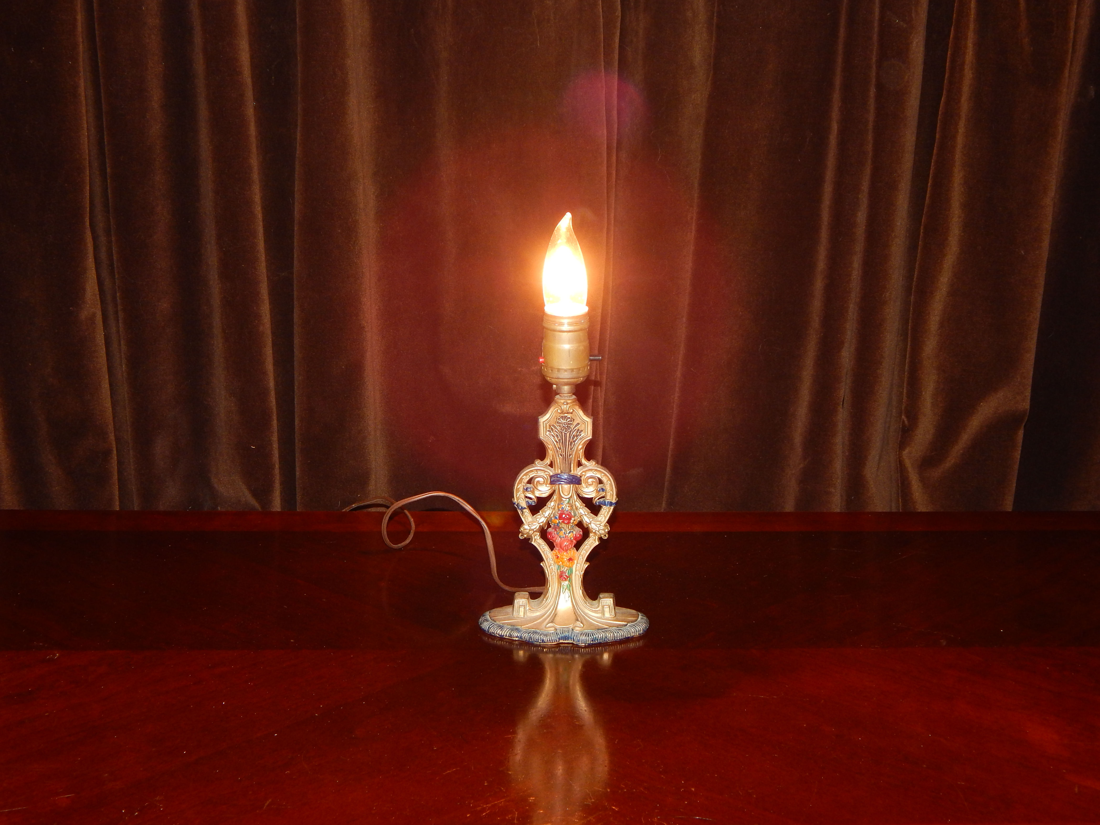 Small Vintage Polychrome Table Lamp