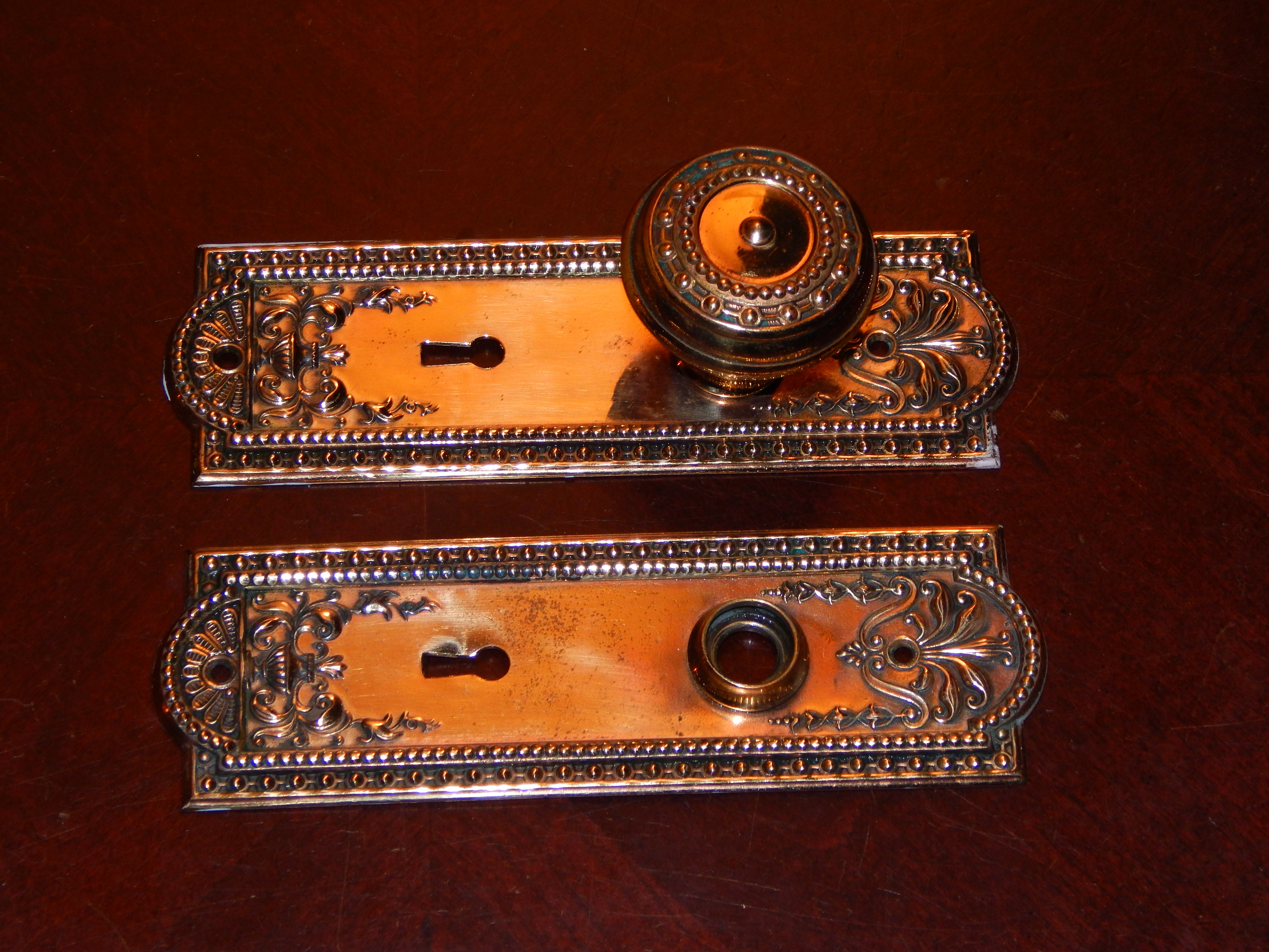 Early 1900's Victorian Door Plates and Knobs