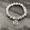 Thumbnail: rolling gypsy white turquoise beaded stretch bracelet