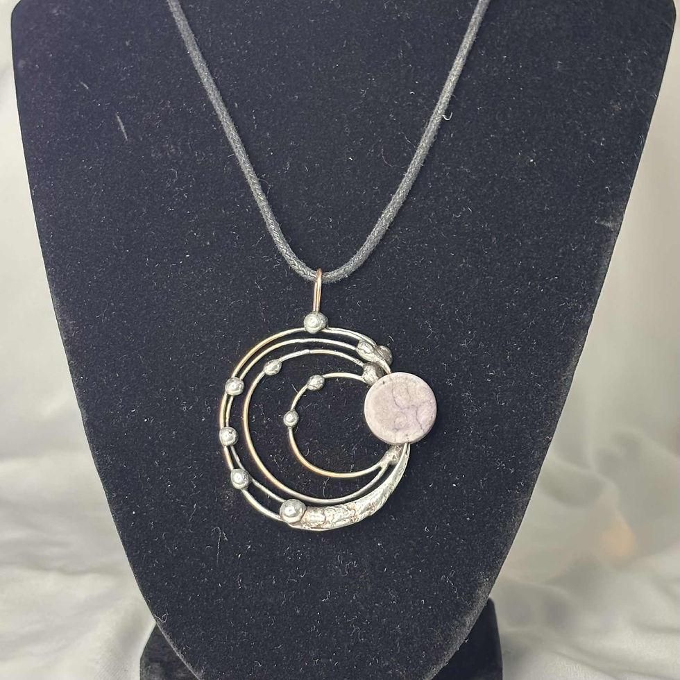 Cosmic Relic Orbit soldered copper magnesite pendant