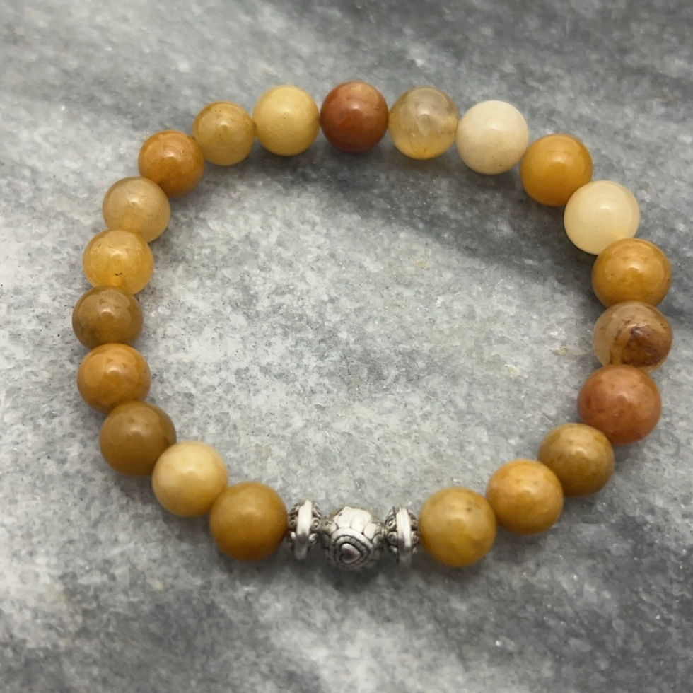 rolling gypsy yellow aventurine beaded stretch bracelet