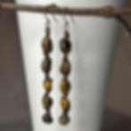 tiger’s eye earrings, copper wire wrapped earrings, boho jewelry, Rolling Gypsy earrings, natural gemstone earrings, handmade