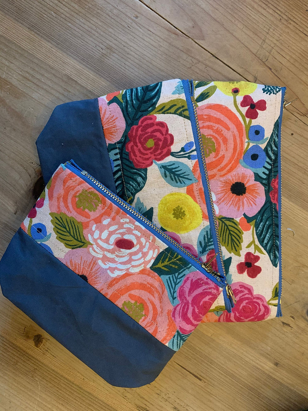 Thumbnail: Flower Makeup Bags/ Craft Bag/ Small Clutch Bag/ Knitting Bag/ Purse / Flower Pu