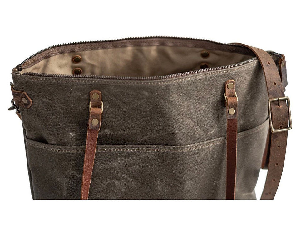 Thumbnail:  Vintage Berry Waxed Bag, Canvas Bag, Shoulder Bag, Shopper, Handbag, Busi