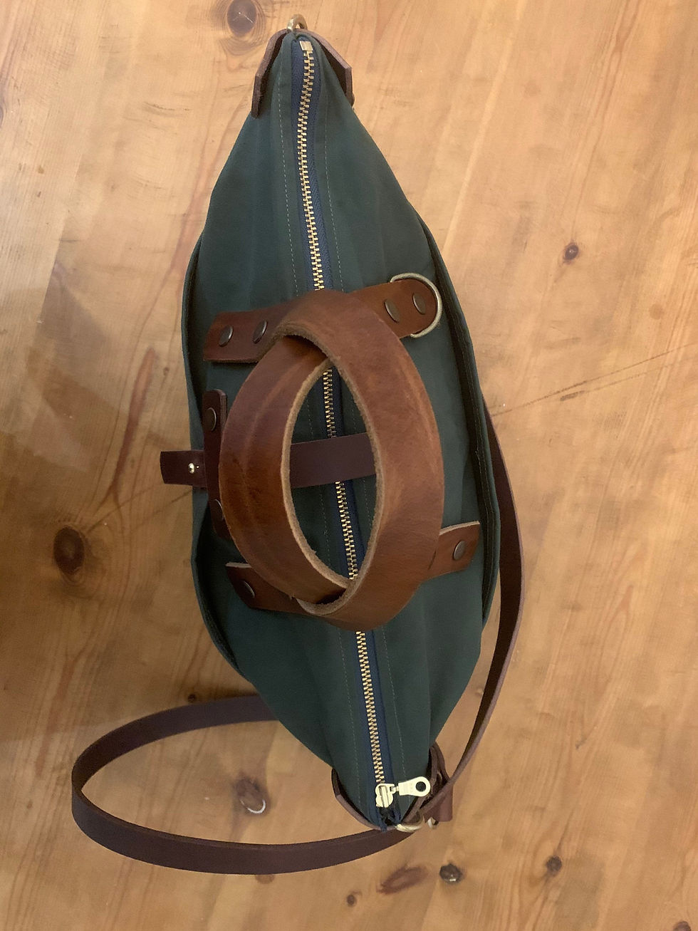 Thumbnail: Waxed Canvas Tote Zipper Bag