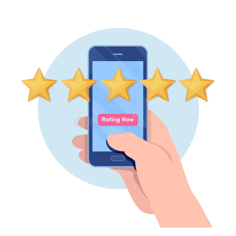 customer-giving-five-star-rating-smartphone-application-user-feedback-review-scroll-cartoo