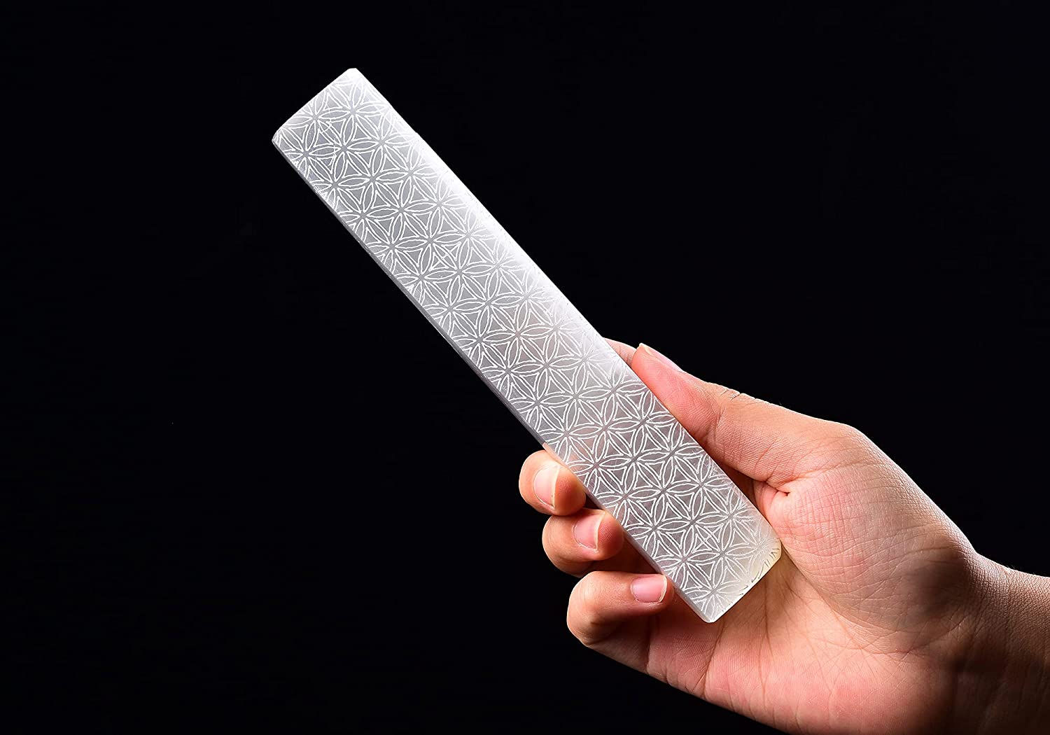 New Arrivals Selenite Charging plate flower of life Engraved