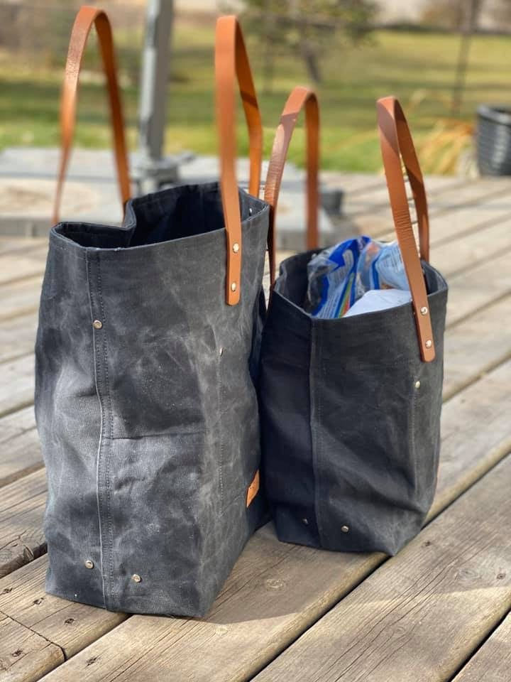 Thumbnail: Emerald Waxed Canvas Bag, Canvas Bag, Canvas Bag, Shoulder Bag, Shopper, Handbag