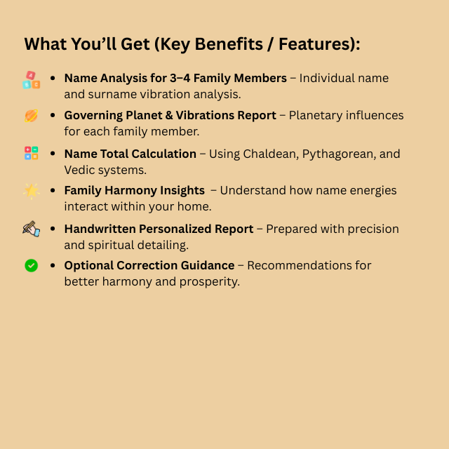 Thumbnail: Family Name Analysis Package – Decode the Energy of Your Family’s Destiny