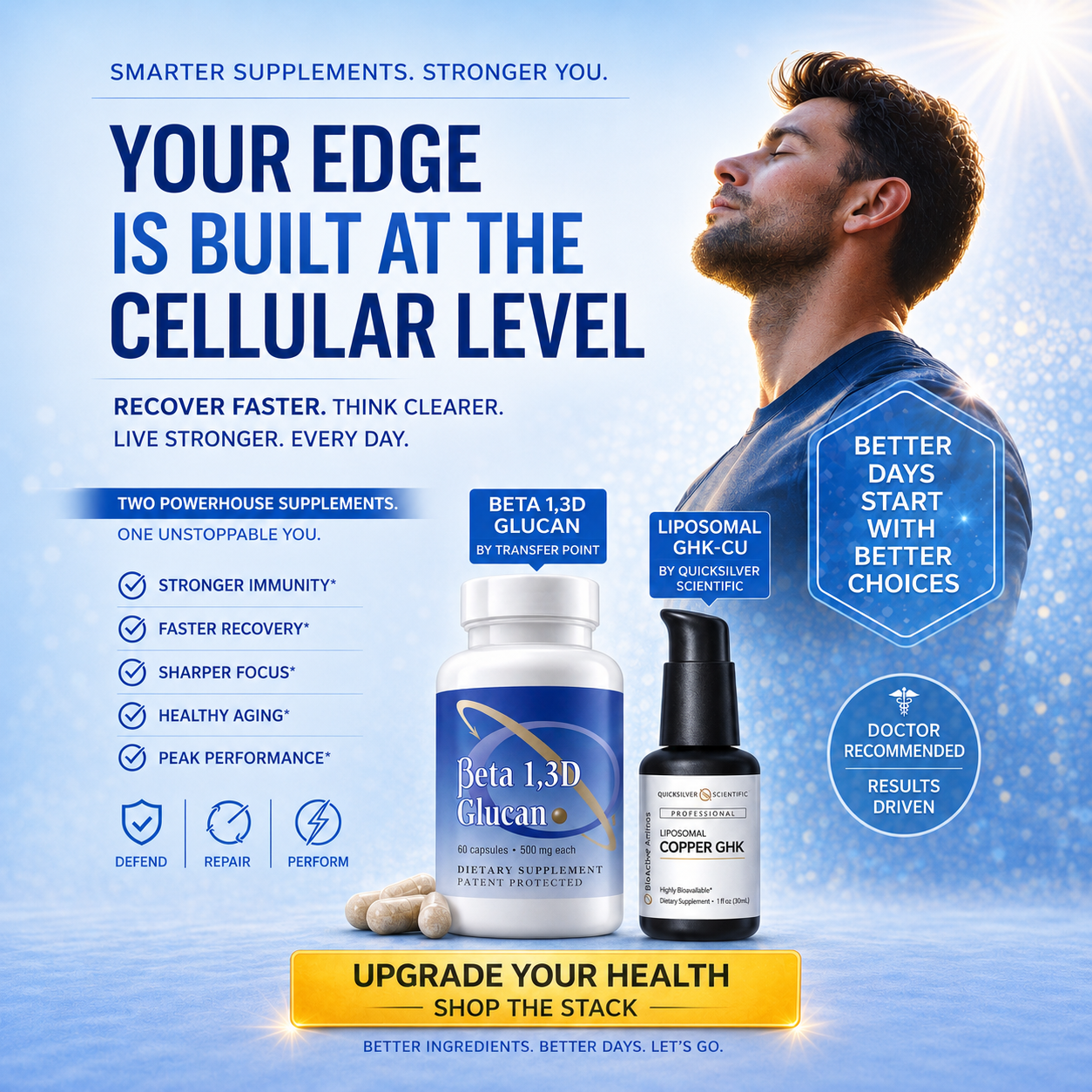 Buy The Stack - Beta 1,3D Glucan + Liposomal Copper GHK-Cu