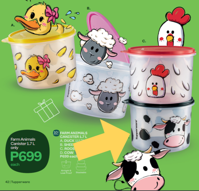 Tupperware - Farm Animals Canister - Cow - 1.7L