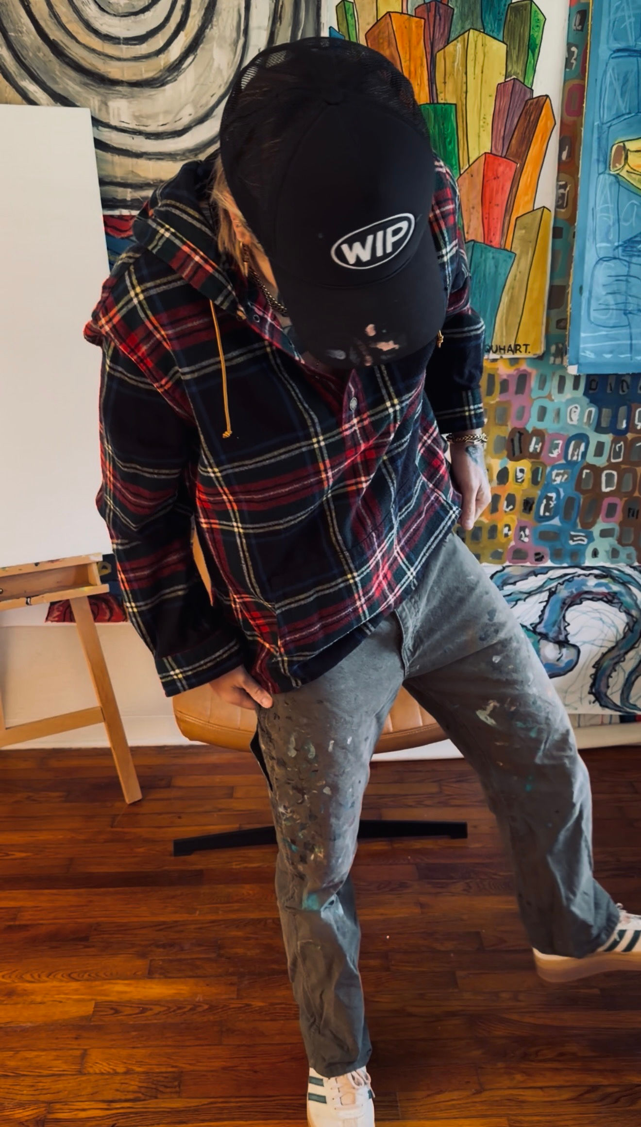 Work In Progress Paint Pants - Olive